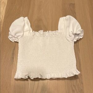 Elegant White Puff Sleeve Top